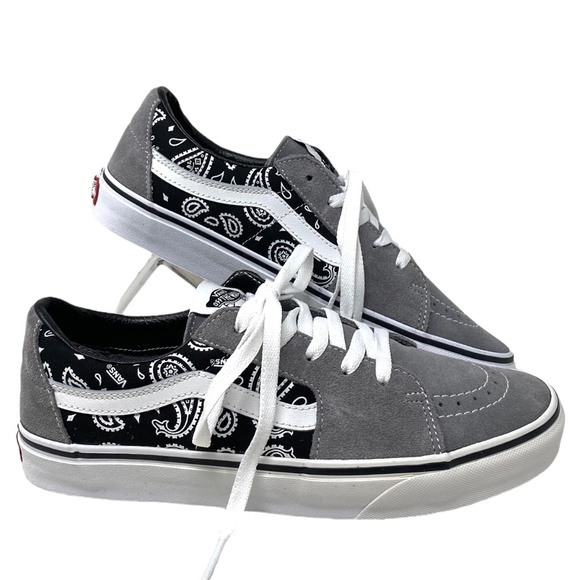 VANS Sk8-Low Shoe Suede Casual Paisley Gray Sneakers For Women Skate VN0A5KXDBGJ - Picture 2 of 10